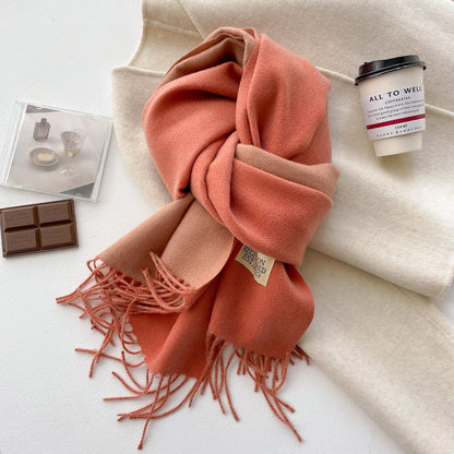 Double-sided Solid-color Scarf For Women