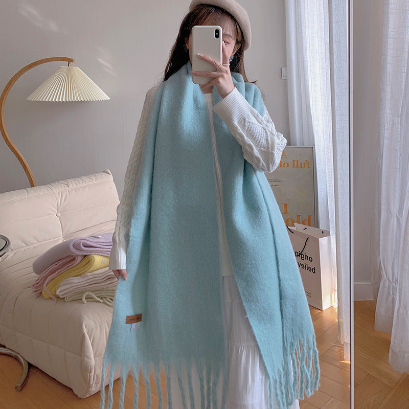 Women's Versatile Fashion Solid Color Warm Scarf