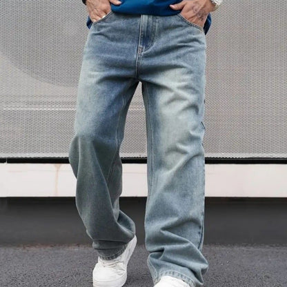 Lässige Straight-Leg Jeans in Light Blue