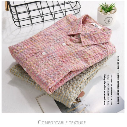 Sommer Neue Mode Trendy Loose Dünnes Hemd Plaid Männer Kleidung