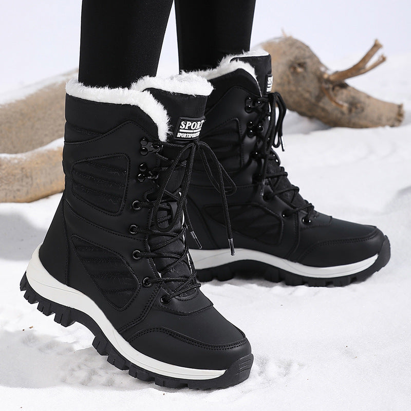 Thickened Long Wool Plus Velvet Warm Snow Boots