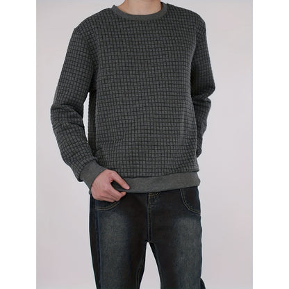 Hochwertiger Jacquard-Strickpullover für Herren – Edle Waffel-Struktur – Modern Slim Fit