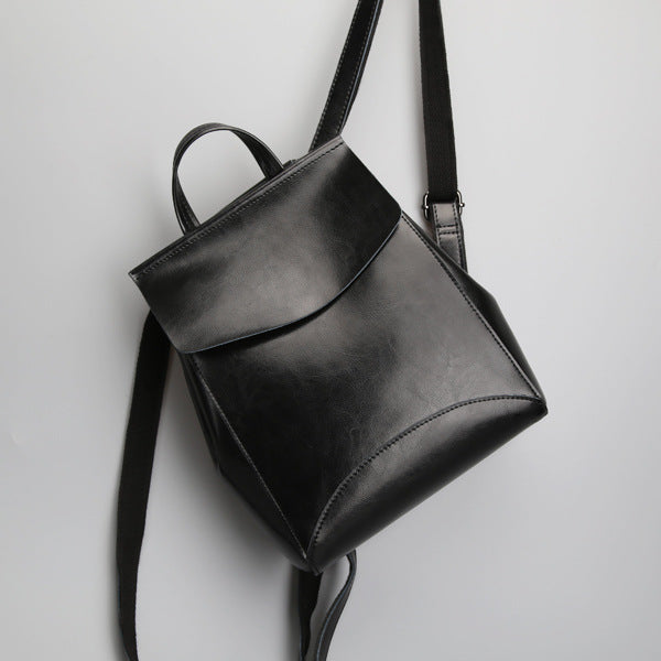 Korean fashion leather shoulder bag lady all-match Leather Backpack simple retro handbags handbags wholesale