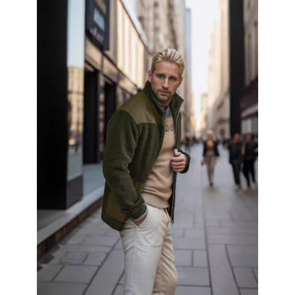 Fashion Fleece Jacke mit Stehkragen