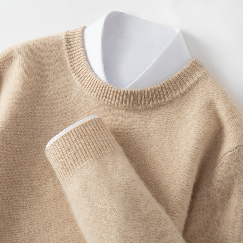 High-end Men's Round Neck Solid Color Sweater