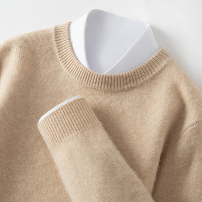 High-end Men's Round Neck Solid Color Sweater