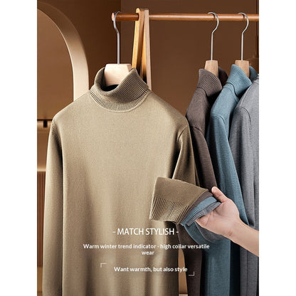 Thickened Men's Turtleneck Thermal Knitwear For Autumn And Winter