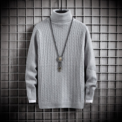 Top Winter Turtleneck Solid Color Slim Sweater Pullover