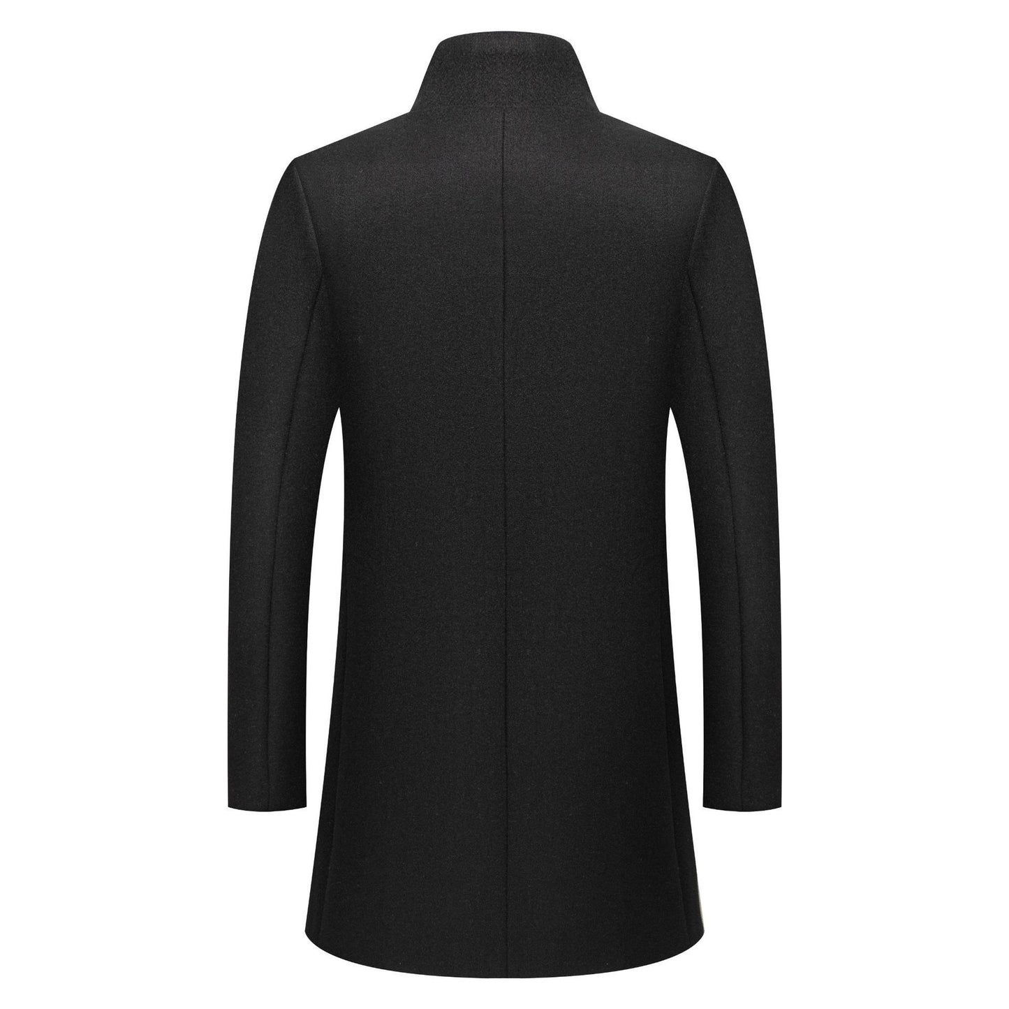Einfarbige mittellanger Wollmantel