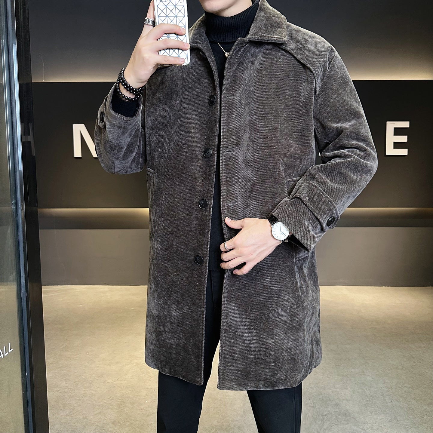 Lange Baumwollmantel - Winddichter Mantel