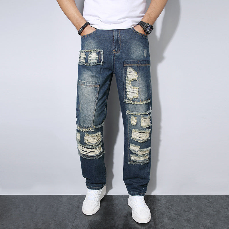 Gerade Faltenresistente Lockere Casual Jeans für Herren