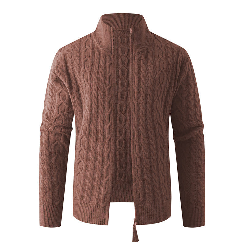 New Men's Knitwear Fashionable Half-zip Thickened Sweater