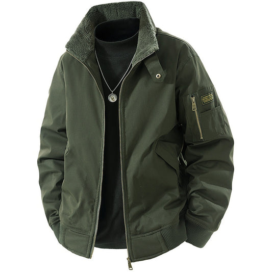 Men's Pure Cotton Fleece-lined Thickened Jacket