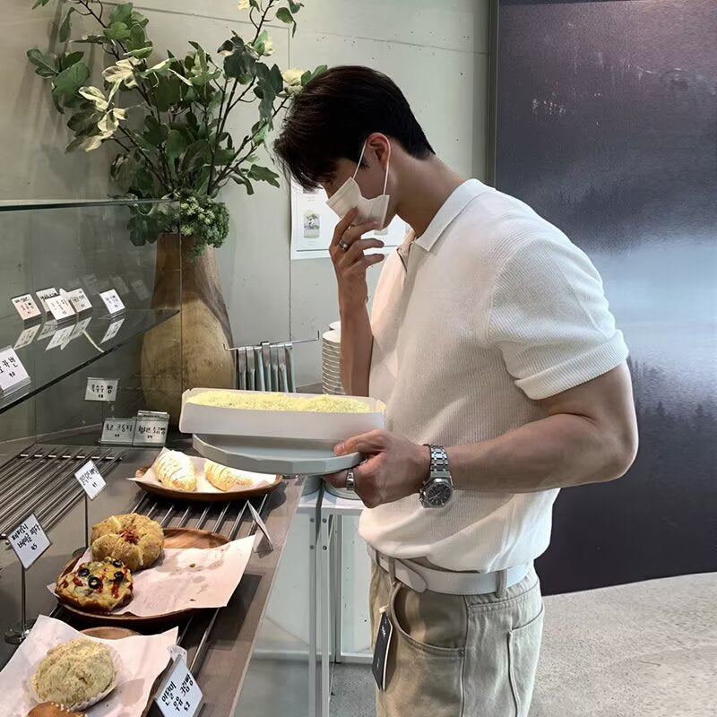 Kurzärmeliges, Atmungsaktives, vielseitiges trendiges Top für Herren