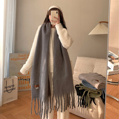 Women's Versatile Fashion Solid Color Warm Scarf