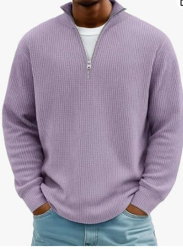 Men's Hoodie Waffle Knit Pullover