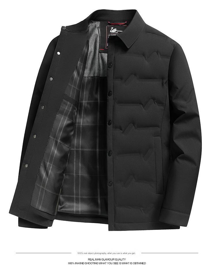 Lightweight Mens Short Down Jacket Thickened Warm Business Casual Coat For Autumn Winter