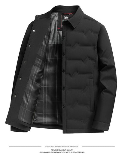 Lightweight Mens Short Down Jacket Thickened Warm Business Casual Coat For Autumn Winter