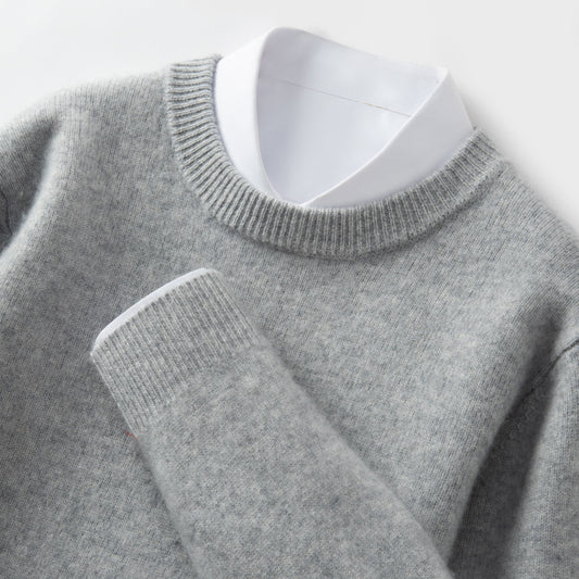 High-end Men's Round Neck Solid Color Sweater