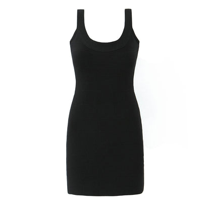 Women's Summer Solid-Color Stretchy Suspender Dress