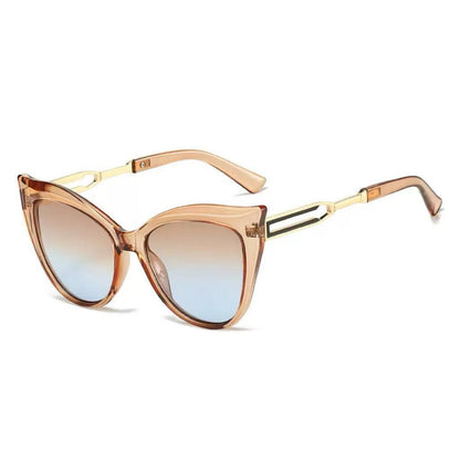 Modische Damen Cat-Eye-Sonnenbrille – Bold Design in Kontrastfarben – UV-Schutz für Strand & City