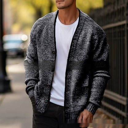 Men's Stand-up Collar Striped Casual Jacket