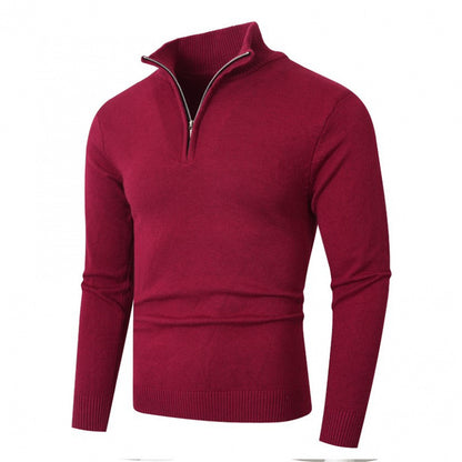Fleece-lined Men's Plus Size Zipper Sweater