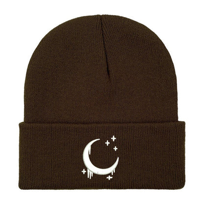 Amazon Embroidered Knitted Hat With Moon And Stars Design AutumnWinter Wool Hat