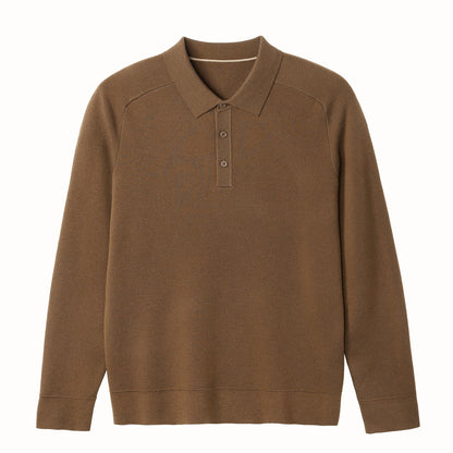 Casual Polo Shirt Knit Sweater Hoodie Solid Color Fashionable Lambswool Sweater