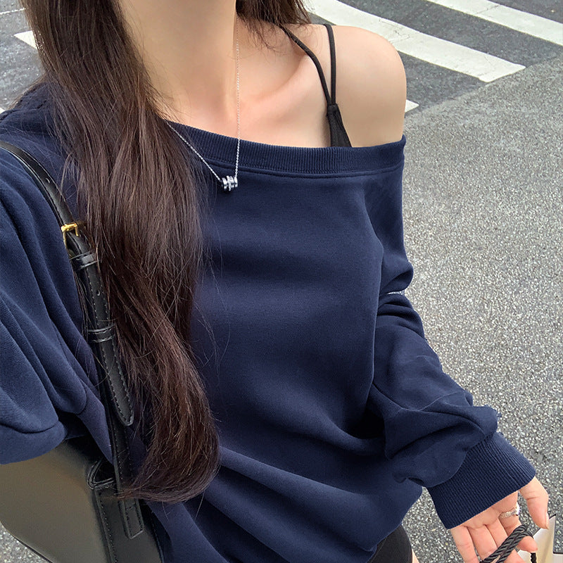 Casual Loose Shoulder Sweater For Women