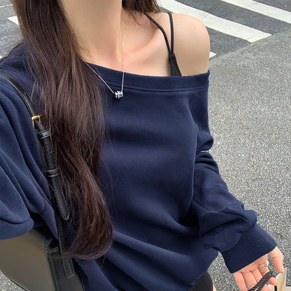Casual Loose Shoulder Sweater For Women