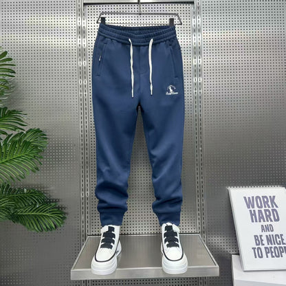 Autumn New Arrival Solid-Colored Casual Pants For Men, Fashionable Embroidery