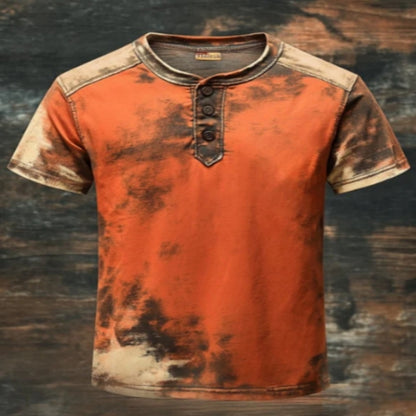 Printed Fashion Men's Hip Hop Casual Sports Button Short Sleeve