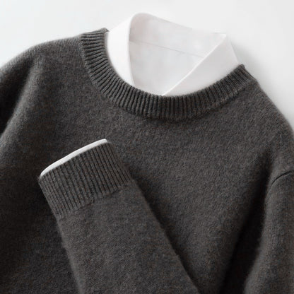 High-end Men's Round Neck Solid Color Sweater