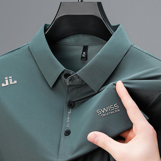 Middle-aged Men's Short-sleeved Polo Shirt With Lapels