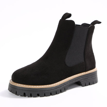 Frosted Mid-ankle Chelsea Bootsstylish, Casual, And Versatile Women's Boots