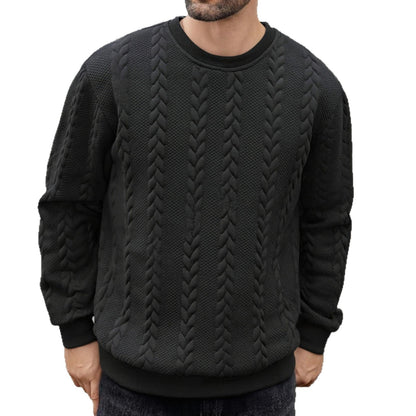 Men's Versatile Solid-color Crewneck Pullover Hoodie