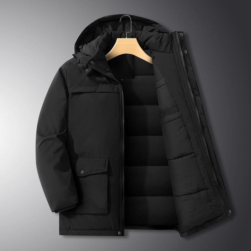 Thickened Men's Jacket With Detachable Hood
