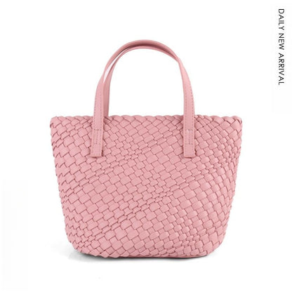 Portable Shoulder Crossbody Large Capacity Woven Bag Tote Bag