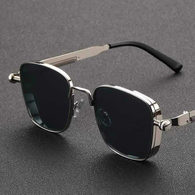 Quadratische Vintage-Sonnenbrille im Hip-Hop-Stil – Robustes Metallgestell – UV400 Schutz & Personalisierbare Farben