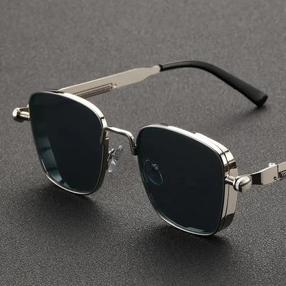 Quadratische Vintage-Sonnenbrille im Hip-Hop-Stil – Robustes Metallgestell – UV400 Schutz & Personalisierbare Farben