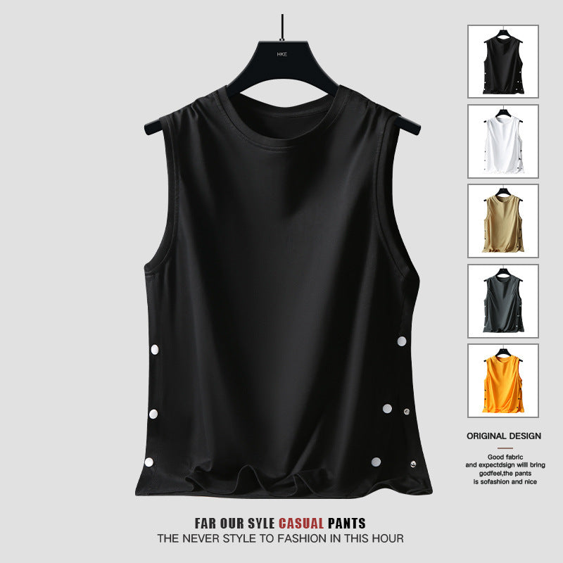 Double Yarn 100 Cotton 200g Summer Men's Vest