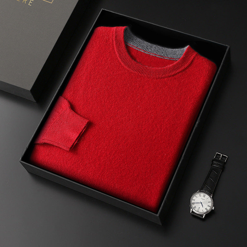 Strickverdickter Pullover mit Rundhalsausschnitt