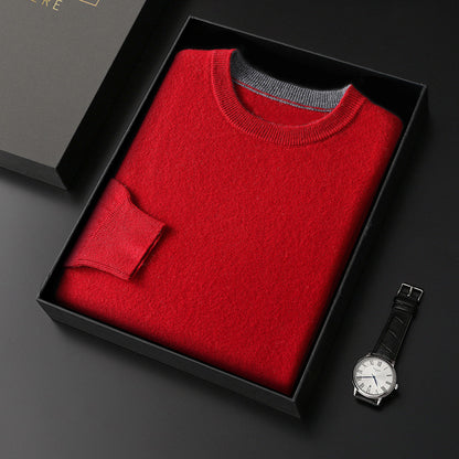 Strickverdickter Pullover mit Rundhalsausschnitt