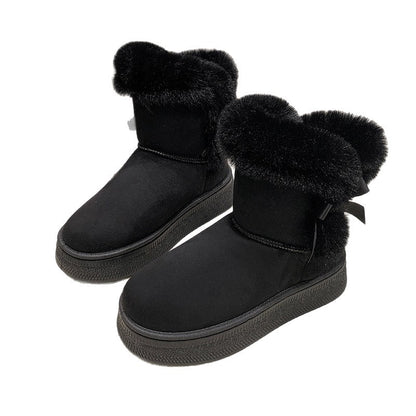 Women's Mid-Calf Fleece-Lined Thickened Thermal Cotton Boots