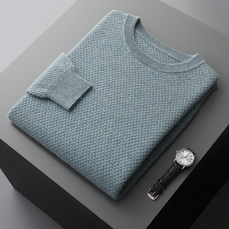 Men's AutumnWinter Business Casual Round Neck Cashmere Sweater
