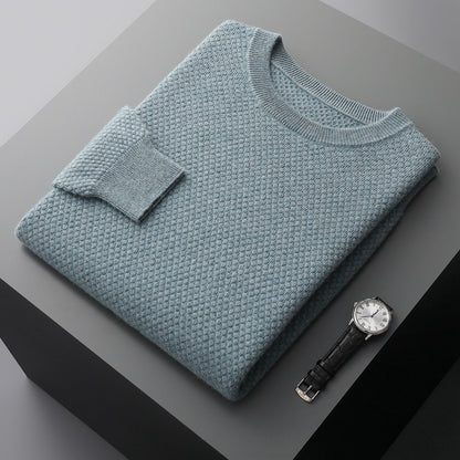 Men's AutumnWinter Business Casual Round Neck Cashmere Sweater