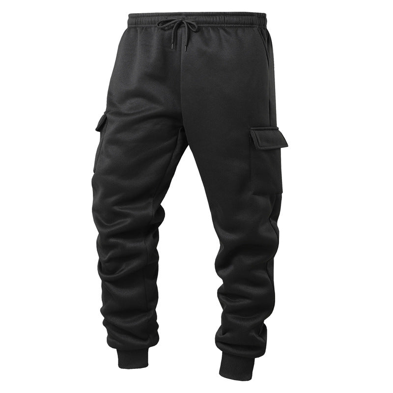 Warm Thick Trousers Sweatpants Men's Thicken Ankle-tied