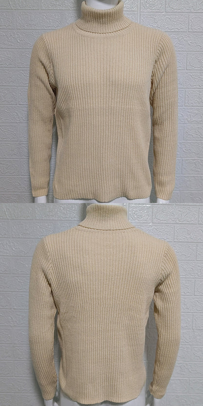 High-neck Slim-fit Long-sleeve Knitted Pullover Base Shirt
