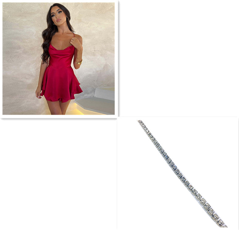 Rückenfreies Satin - Kleid